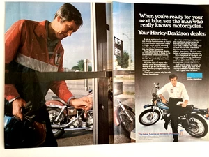 1976 Harley Davidson All Models Motorcycle Two Page Print Ad - Picture 1 of 3