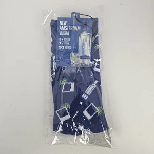Neu Amsterdam Wodka Schnaps Socken Allover-Druck (blau) lustige Neuheit Promo NEU! - Bild 1 von 7