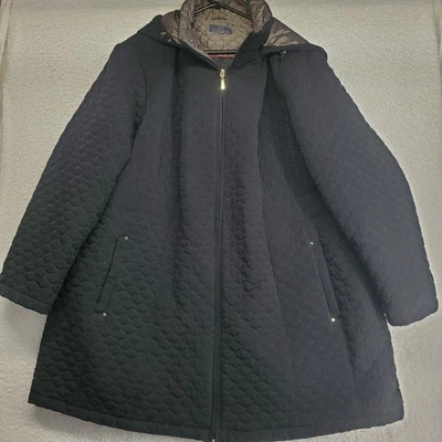 Abrigo acolchado para mujer Gallery New York 3XL negro de gran tamaño con capucha acolchado invierno Foto 1 de 4