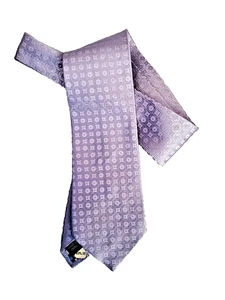 City of London 100 % Seide Herren Krawatte Einfarbig Jacquard, Flieder Neu ohne Etikett 59" x 3,75 - Bild 1 von 5