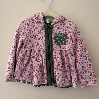Matilda Jane Pink Floral Ruffle Zip Up Hoodie Jacket Girls 18 24M - Image 1 of 4