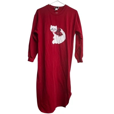 Vestido de noche Metropolitan para mujer pequeño gato rojo manga larga a cuadros Foto 1 de 4