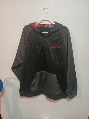 Sudadera con capucha con patrón de lana a presión forro negro gris rojo talla XL Foto 1 de 4