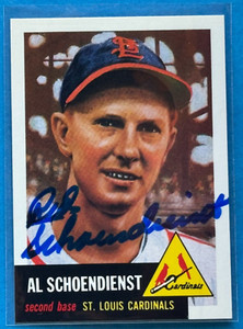 1953 TOPPS #78 AL RED SCHOENDIENST 1991 ARCHIVES NM-MT AUTOGRAPHED JSA CERTIFIED