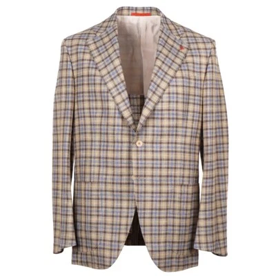 Isaia Regular-Fit Layered Check Wool-Silk-Linen Sport Coat 44R (Eu 54) NWT - Image 1 of 4