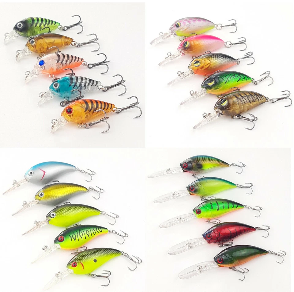5er Set CRANK BAITS Wobbler Swimm Popper Minnow Forellen Barsch Hecht Jig Köder - Bild 1 von 1