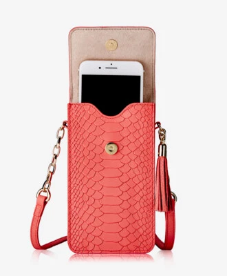 GiGi New York Penny Phone Case Leather Crossbody Embossed  NEW Sunset $115 - Image 1 of 4