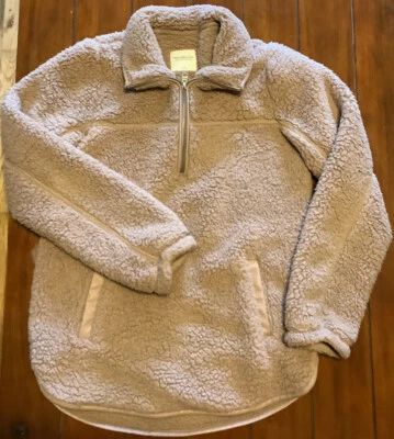 Jaqueta Abercrombie and Fitch macia coleção A&F pequena bronzeada quarto zíper - Imagem 1 de 3