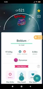 Pokémon Go - Shiny Dynamax Beldum (Commercio 20k polvere di stelle o polvere di stelle P.T.C 80k) - Foto 1 di 1