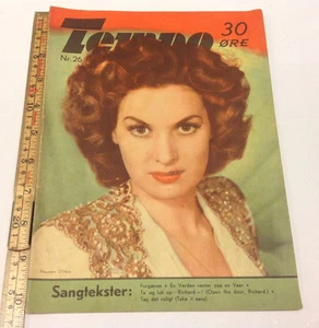 MAUREEN O'HARA on the Front Cover Original Vintage Danish Magazine "Tempo" 1950. - Bild 1 von 5