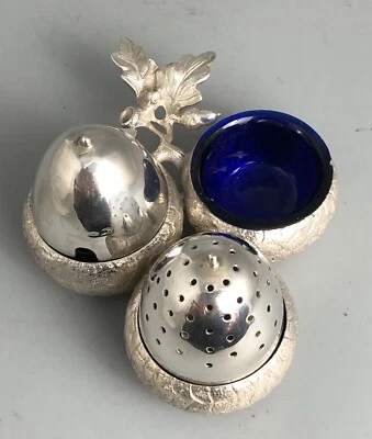 Juego de bellota de plata victoriana Cruet Charles Favell Londres 1877 AHLZX Foto 1 de 4