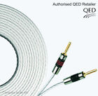 2 x 1m QED Silver MICRO Speaker Cable AIRLOC Forte Banana Plugs Terminated Pair