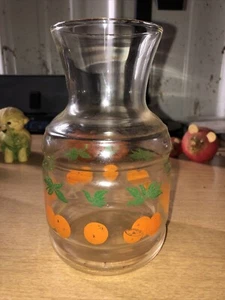 Vintage 1960er Quart Größe 7" Orangensaft Glas Krug Karaffe bunt, schön! - Bild 1 von 3