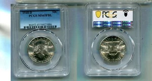 1948 D FRANKLIN SILVER HALF DOLLAR PCGS MS65 FBL 1970T - Picture 1 of 1