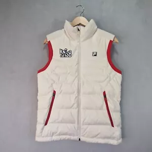 Fila Gilet Womens Medium White Puffer Jacket KNSB Nederland Dutch Down Filled Bo - Picture 1 of 12