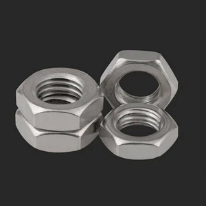 M15*1.0 Thin Hex Nuts Carbon steel /304 Stainless Steel Thin Hex Fine Thread Nut - Picture 1 of 6