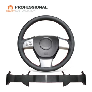 MEWANT Black Genuine Leather Car Steering Wheel Cover for Mazda 6 Mazda 8 CX-9 - Imagen 1 de 9