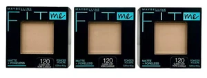 3 Pack Maybelline Fit Me Matte + Poreless Powder 120 Classic Ivory Sealed - Picture 1 of 4