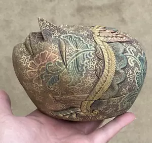 Rara SCATOLA MASCHERA INDONESIANA LEGGERA VINTAGE BALI Batik Topeng - Foto 1 di 16
