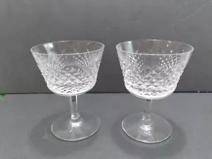 2 Signed Beautiful Waterford Crystal Fruit/Sorbet diamond Cut glasses - Picture 1 of 4