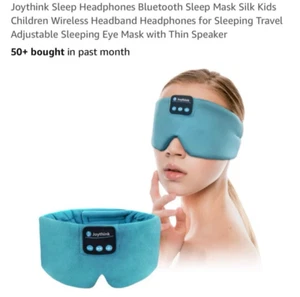 Sleep Headphones Bluetooth Sleep Mask Silk Headband Earphones Bluetooth Cyan - Picture 1 of 8