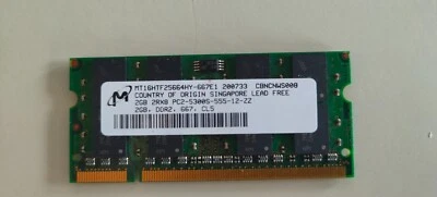 Memoria RAM DDR2-667 200p (MT16HTF25664HY-667E1) da 2 GB Micron  - Immagine 1 di 2