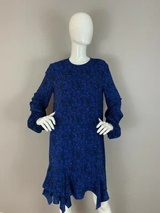 Thomas Wylde Blue Geometric Pattern Dress Size L - Picture 1 of 4