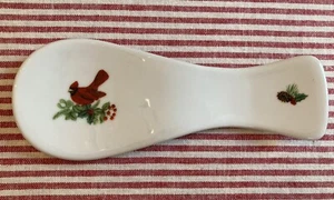 Royal Norfolk Cardinal Bird Spoon Rest Winter Holiday Christmas Kitchen Ware LN - Bild 1 von 9