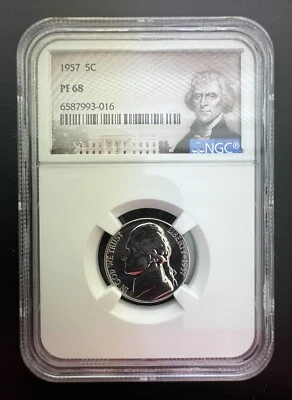 1957 Jefferson Proof Nickel NGC PF68. Mirror Shine - Image 1 of 4