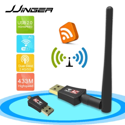 AC600 Mbps Dual Band 2.4/5Ghz Wireless Internet USB WiFi Network Antenna Adapter - Image 1 of 4