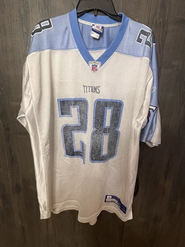 Tennessee Titans #28 Chris Johnson NFL Team Apparel Football Jersey Men Sz: XL Cover