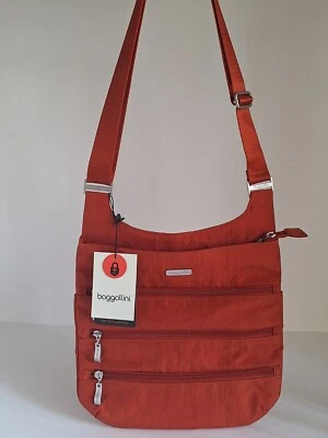 NWT Baggallini Big Zipper Bag w/  RFID Wristlet, Red-Orange - Image 1 of 4