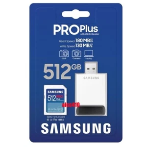 SAMSUNG Pro Plus 512GB SDXC Memory Card UHS-I V30 U3 C10 180MB/s with Reader - Picture 1 of 1
