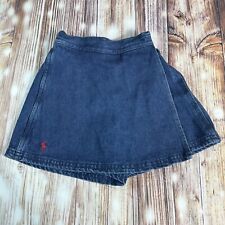 Ralph Lauren Girls Size 4 Blue Jean Denim Skort Skirt Elastic Waist Shorts