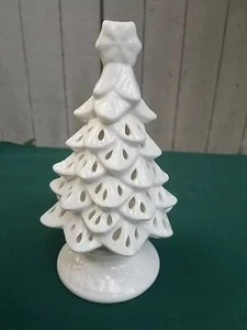 Yankee Candle White Ceramic Christmas Tree Tea Light, 10" - Picture 1 of 9