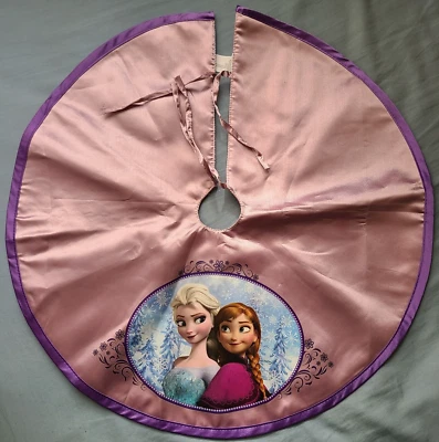 Disney Frozen Elsa Anna Small Mini Satin Christmas Tree Skirt Decor 12.5" - Image 1 of 3