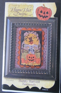 Wagons West Designs #310 HAPPY HARVEST Punch Needle Embroidery Pattern Fabric - Picture 1 of 7