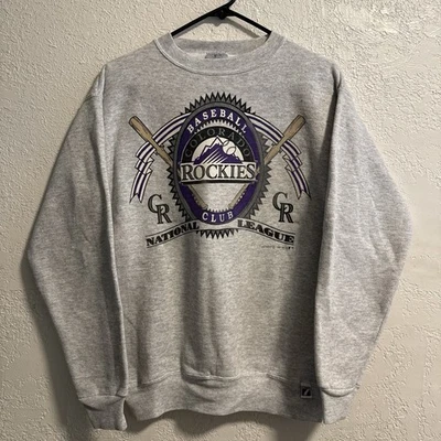 90s Colorado Rockies MLB Logo 7 Vintage Crewneck Sweatshirt Baseball Retro - Image 1 of 4