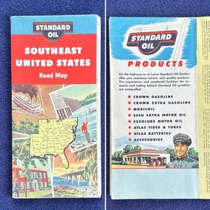Hoja de ruta 1951 Standard Oil del sureste de Estados Unidos/Miami-Chicago/24" x 33,5" - Imagen 1 de 7