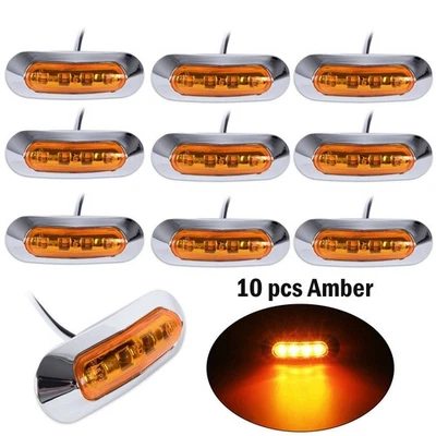 Useful Brand New Car Light 10Pcs Amber Side Trailer Truck 4 LED Accessory - Image 1 of 4