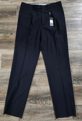 BACHRACH 36R Size 36x34 Men's Dress Pleated Pants Navy Blue Slacks NWT New $98 - Image 1 of 4