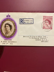 Southern Rhodesia. Registered. Coronation Of Queen Elizabeth II. - Picture 1 of 5