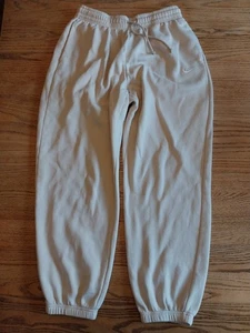Nike Sportswear Cream Heavyweight Cotton Blend Jogger Sweatpants Mens Sz Medium - Picture 1 of 8