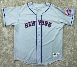 VTG Mike Piazza Jersey XXL Gray Majestic New York Mets #31 Stitched Majestic - Picture 1 of 11