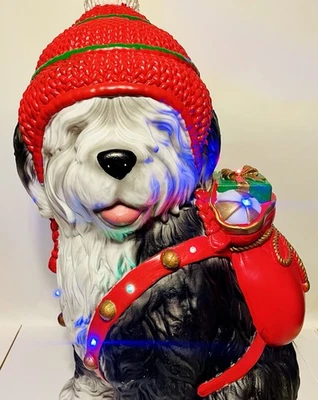 Christmas Santa Sheep Dog Colored LED Lights Blow Mold EXCELLENT CONDITION - Image 1 of 4