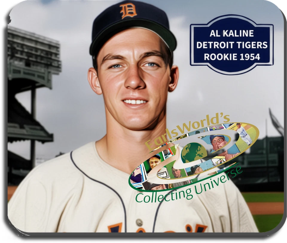 Al Kaline Rookie 1954 Mouse Pad – Detroit Tigers Vintage Baseball Collectible Ho - Image 1 of 1