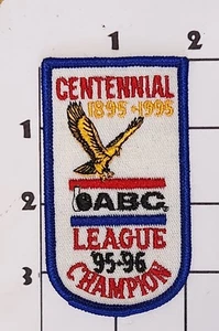 Parche ABC League Champs 1995 Vintage Bordado Bowling Iron-On Uniforme - Imagen 1 de 1