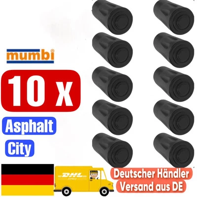 MUMBI 10 x Nordic Walking Pads Gehstock Füße Gummipuffer Aufsatz Ersatzteil Asphalt