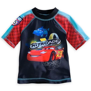 Disney Store Cars Lightning McQueen Rash Guard Swim Shirt Boy Size 5/6 - Picture 1 of 3