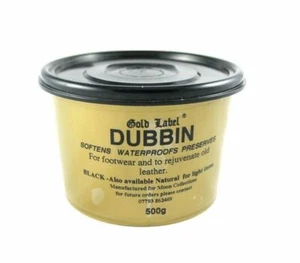 GOLD LABEL DUBBIN Black 500g Softens Waterproofs & Leather Care - Picture 1 of 2